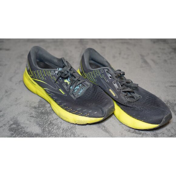 Brooks Glycerin 20 Mens 14 Shoes Gray Yellow Running Sneaker Gym 1103821D012